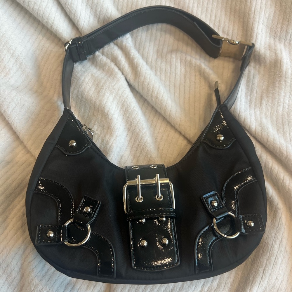 Black Nylon Women's Shoulder Bag